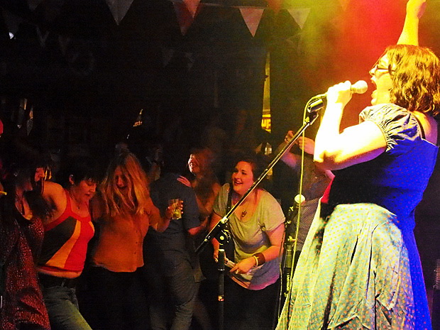 Music hall mayhem on the dancefloor with The Mrs Mills Experience at the Brixton Dogstar, London SW9, 30th June 2012