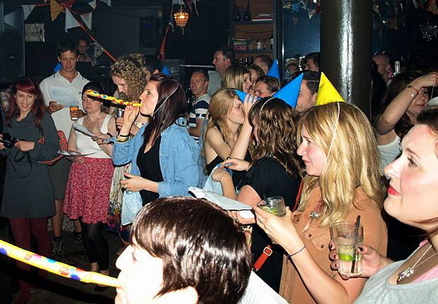 Music hall mayhem on the dancefloor with The Mrs Mills Experience at the Brixton Dogstar, London SW9, 30th June 2012