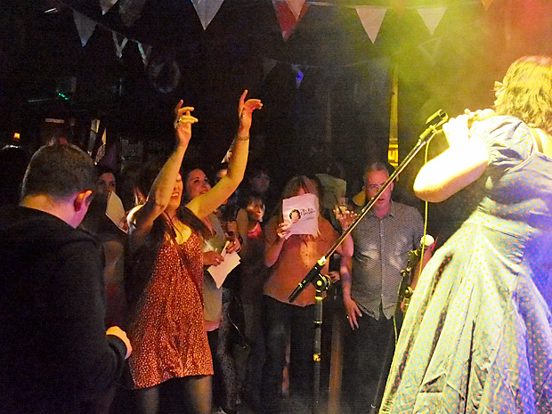 Music hall mayhem on the dancefloor with The Mrs Mills Experience at the Brixton Dogstar, London SW9, 30th June 2012