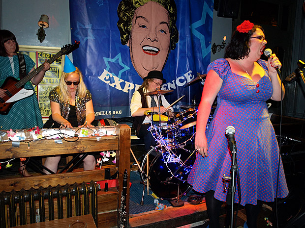 Music hall mayhem on the dancefloor with The Mrs Mills Experience at the Brixton Dogstar, London SW9, 30th June 2012